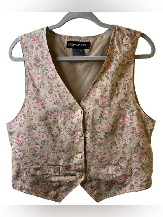 Counterparts Jackets & Blazers - Vintage Counterparts Floral Lined Vest